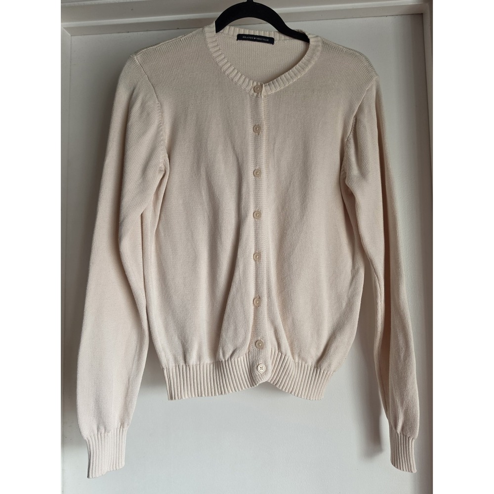 Brandy Melville Cardigan Light Pink Cotton Crew Neck Long Sleeve Classic Casual
